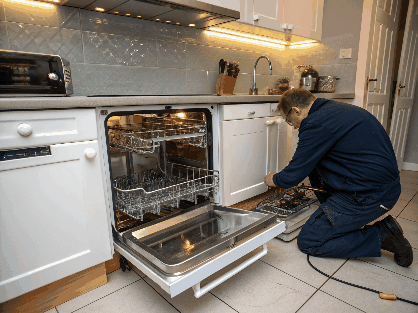 GE built-in dishwasher repair and pump testing
