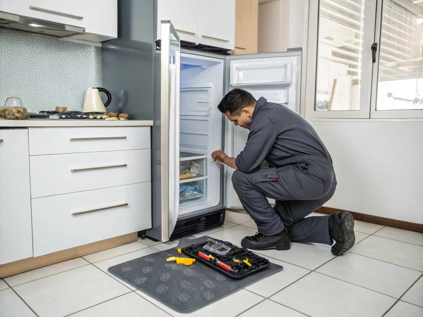 Certified appliance technician performing diagnostics in Johns Creek