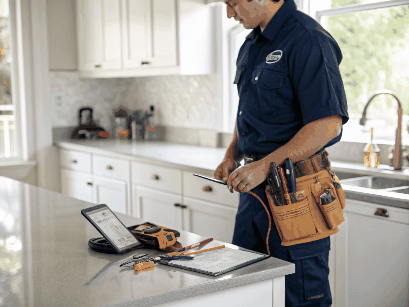 Certified technician servicing high voltage microwave components